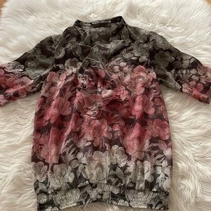 Sheer floral blouse